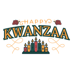 Letras de velas felizes de Kwanzaa Desenho PNG Transparent PNG