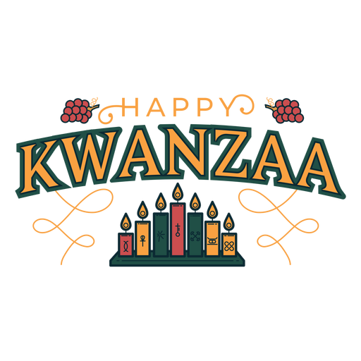 Kwanzaa fröhliche Kerzen Schriftzug PNG-Design