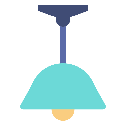 Lámpara plana azul Diseño PNG