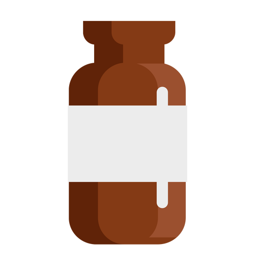 Pharmacy tablets jar flat PNG Design