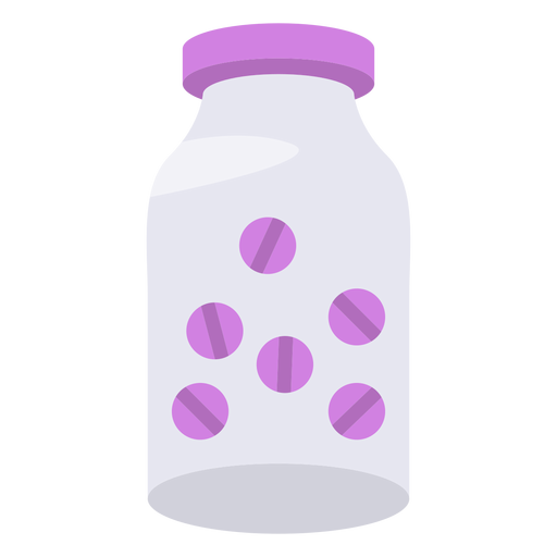 Pills jar flat PNG Design