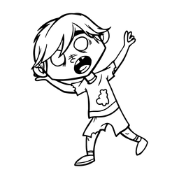 Zombie kid boca abierta Diseño PNG