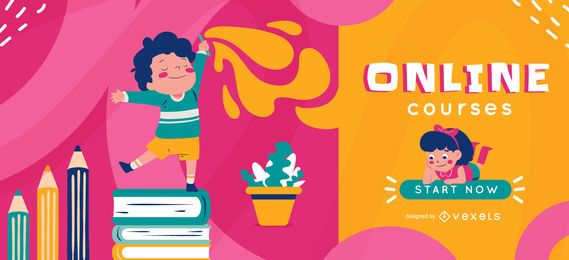 Plantilla de control deslizante para niños de escuela en línea Plantilla de control deslizante para niños de escuela en línea