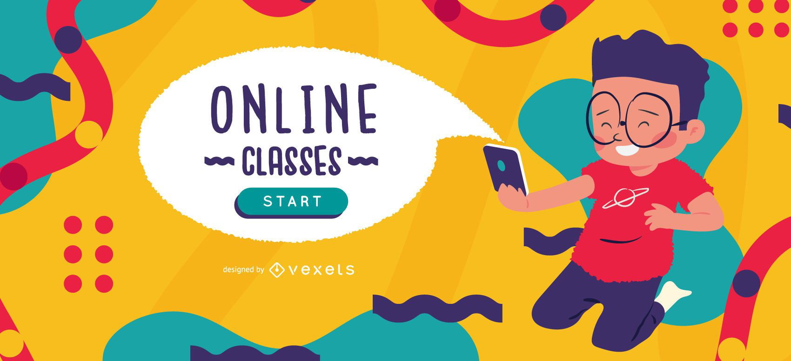 Online Classes Kids Slider Template Vector Download