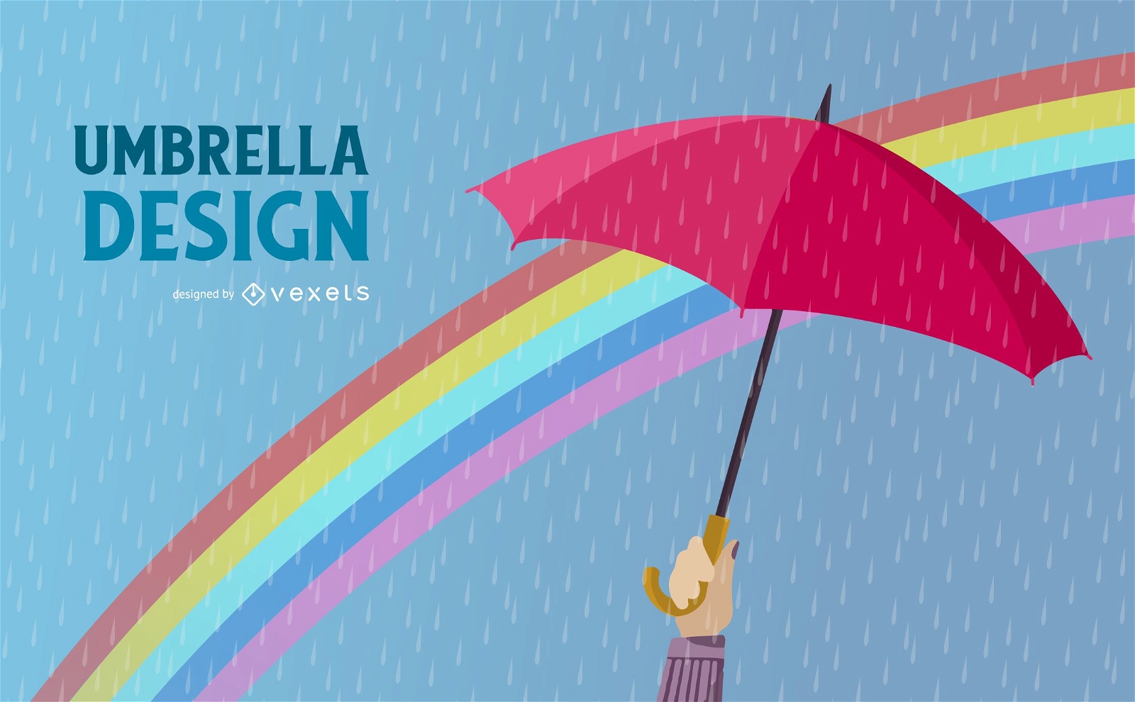 Design de ilustra??o de guarda-chuva chuvoso