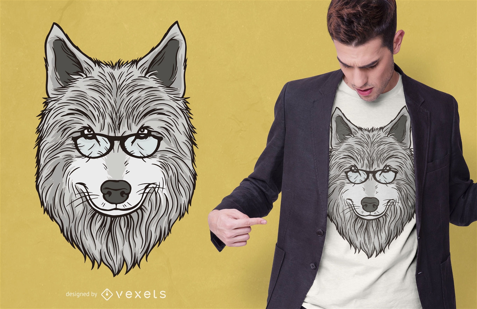 Diseño de camiseta de papá lobo