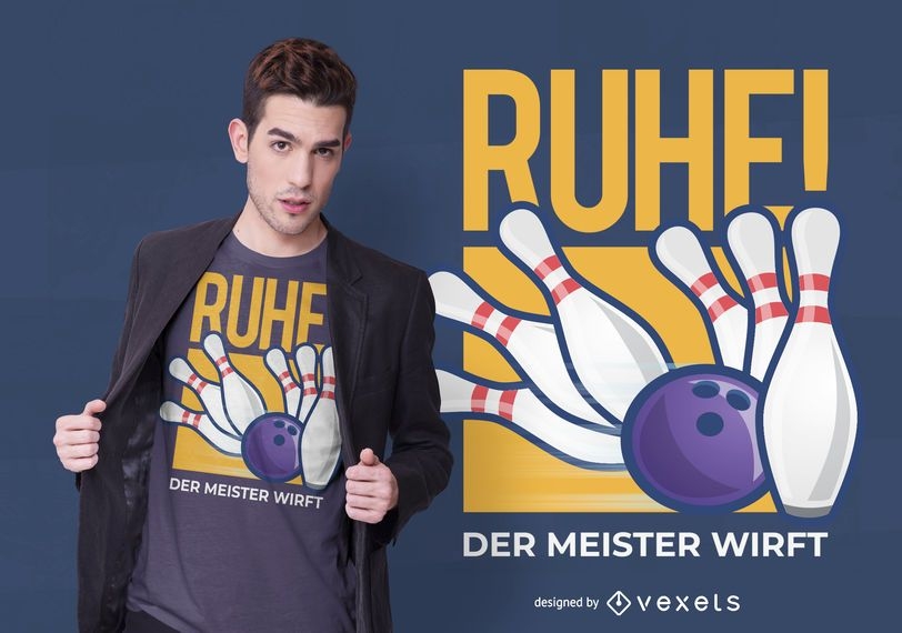 Download Bowling German T-shirt Design - Vector Download