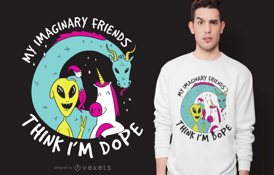 Imaginary friends t-shirt design Imaginary friends t-shirt design