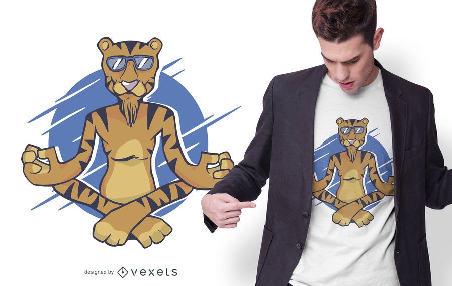 Meditating Tiger T-shirt Design Meditating Tiger T-shirt Design