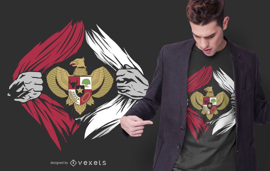 Indonesia Emblem T-shirt Design Indonesia Emblem T-shirt Design
