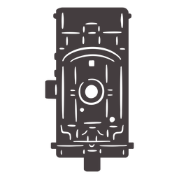 Ícone preto da câmera antiga Desenho PNG