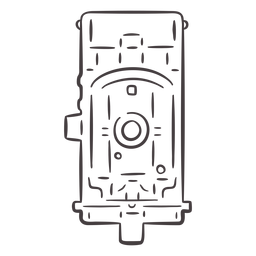 Icono de trazo de cámara antigua Diseño PNG