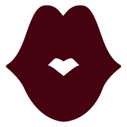 Silueta de beso grande Diseño PNG