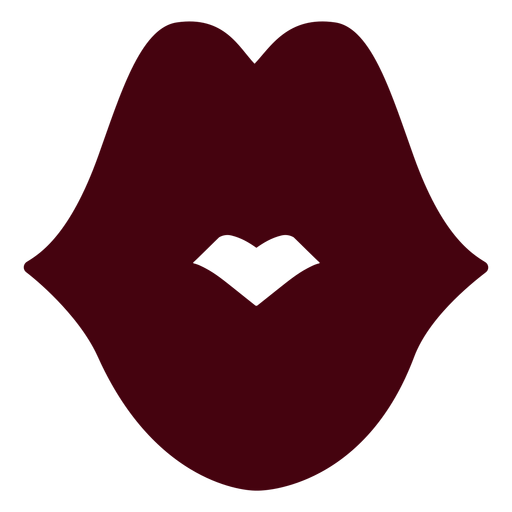 Big kiss silhouette PNG Design