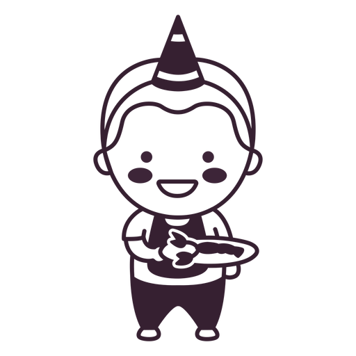 Birthday boy in black character PNG Design