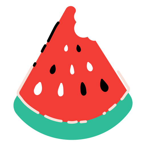 Biten Wassermelonenscheibe flach PNG-Design
