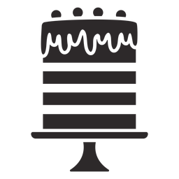Black layered cake PNG Design