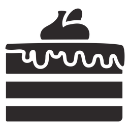 Pastel de capas negras con glaseado Diseño PNG