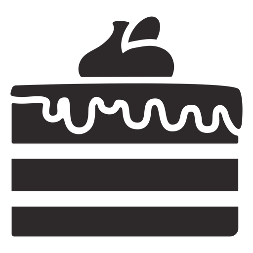 Schwarzer Schichtkuchen mit Zuckerguss PNG-Design