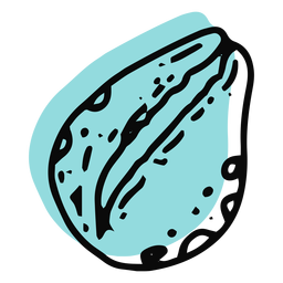 Blue color mollusc stroke PNG Design Transparent PNG