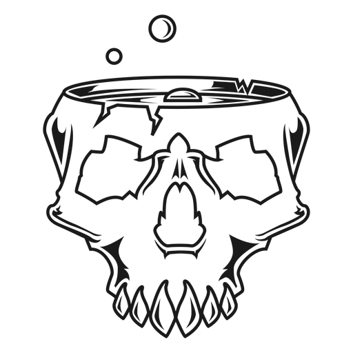 Brewing skull illustration PNG Design