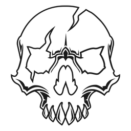 Ilustración de cráneo roto Diseño PNG