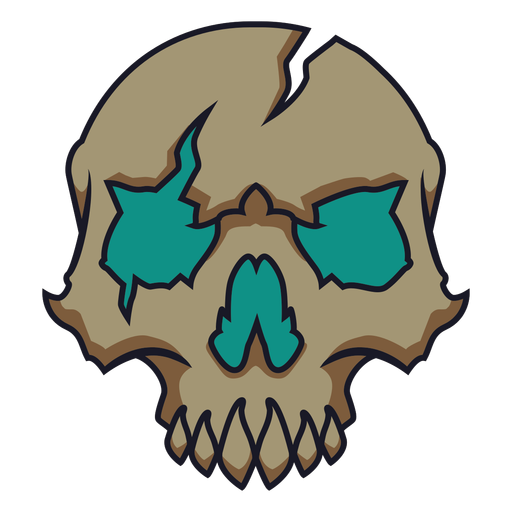 Brutal broken skull PNG Design