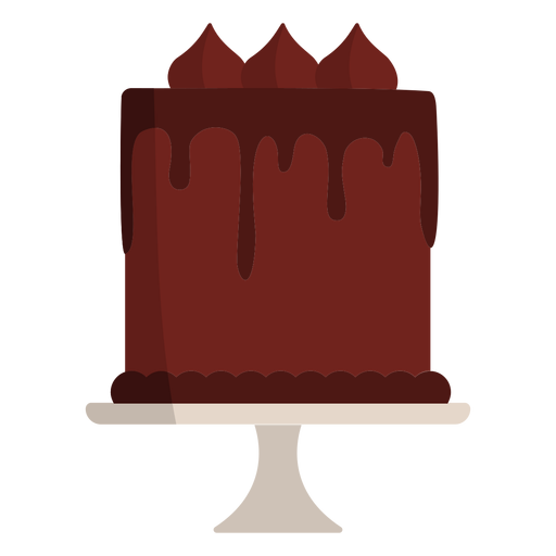 Chocolate cake flat PNG Design