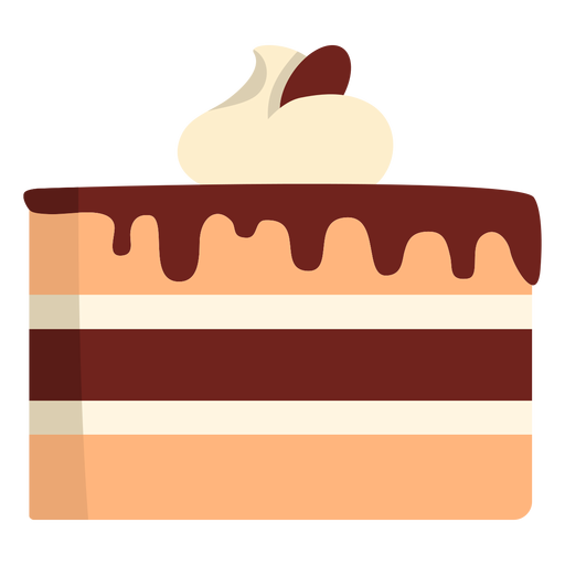 Schokoladen-Vanille-Kuchen flach PNG-Design