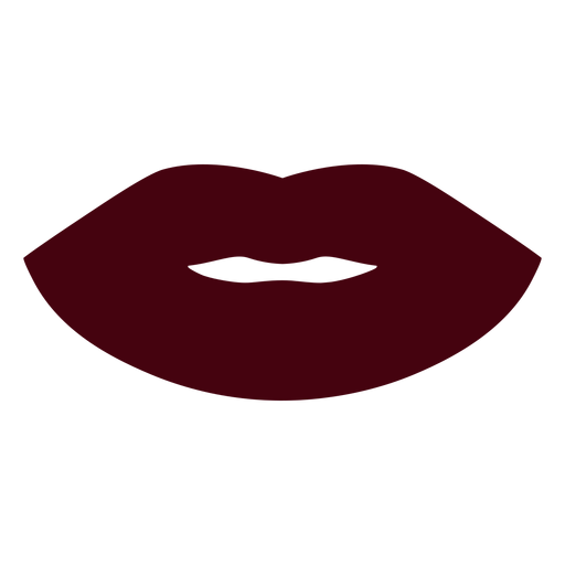 Closed lips silhouette PNG Design
