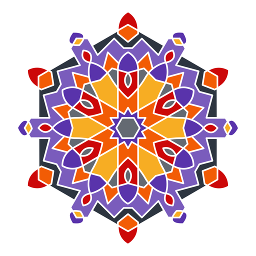 Colorful arabic style ornament PNG Design