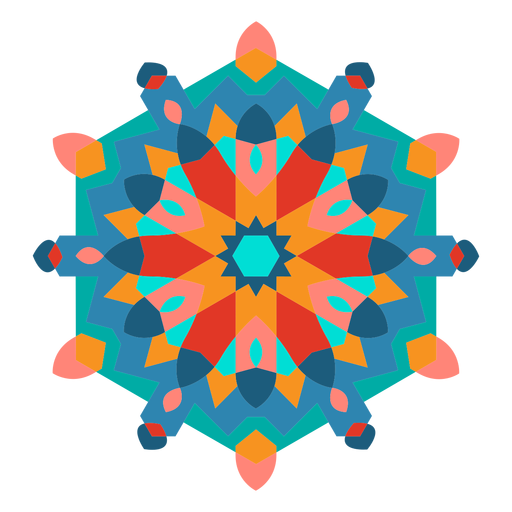 Ornamento colorido de estilo árabe plano Desenho PNG