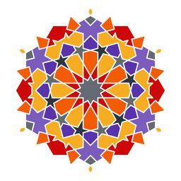 Mandala árabe colorida Desenho PNG