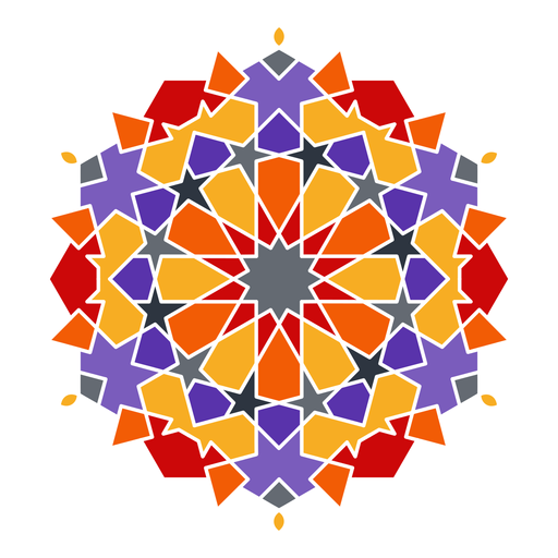 Mandala árabe colorida Desenho PNG