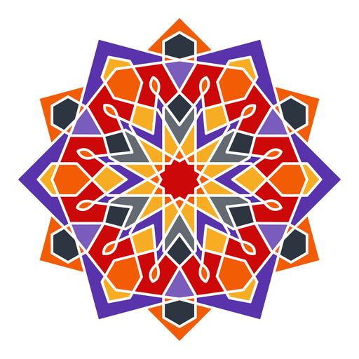 Colorful arabic geometric ornament PNG Design