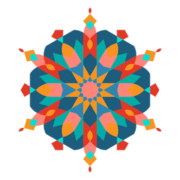 Ornamento curvilíneo colorido plano Desenho PNG