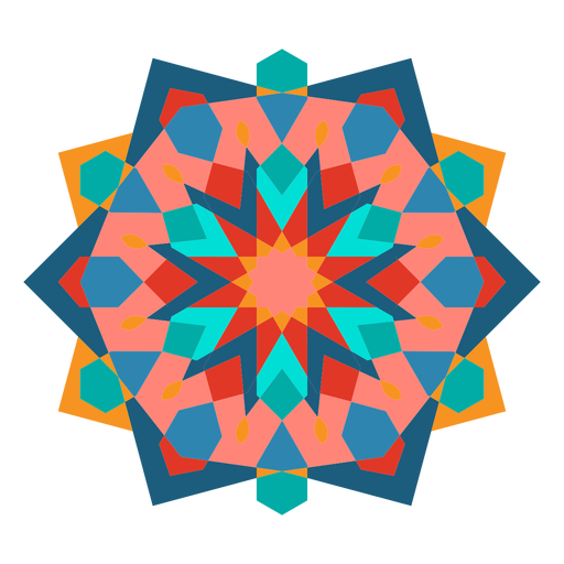 Ornamento geométrico colorido plano Desenho PNG