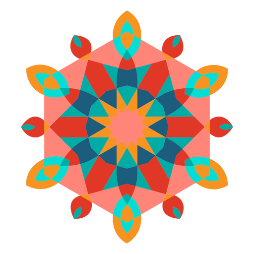 Ornamento geométrico colorido plano geométrico Desenho PNG