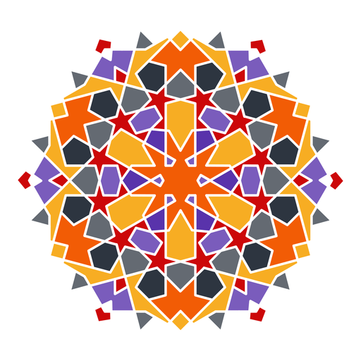 Complex colorful arabic ornament PNG Design