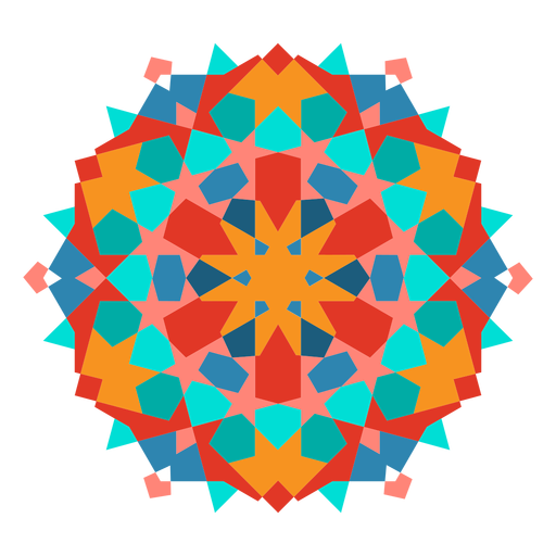 Ornamento colorido complexo plano Desenho PNG