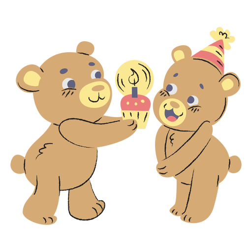 Download Cute birthday bears hand drawn - Transparent PNG & SVG ...