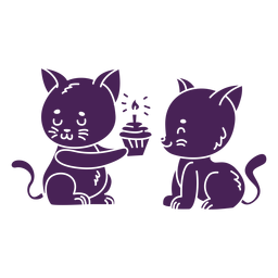 Plano de cumpleaños de lindos gatitos Diseño PNG