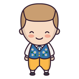 Cute swedish boy character PNG Design Transparent PNG