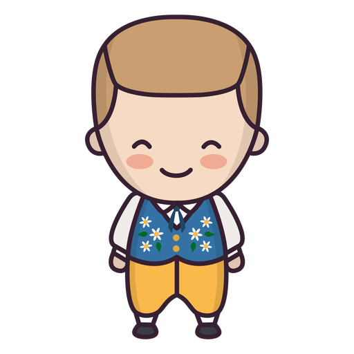 Cute swedish boy character PNG Design
