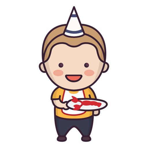 Cute birthday boy character PNG Design