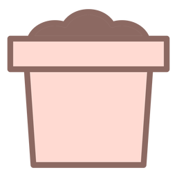 Dirt plant pot icon flat PNG Design