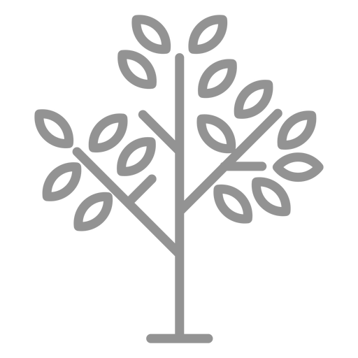 Few leaves tree icon stroke PNG Design