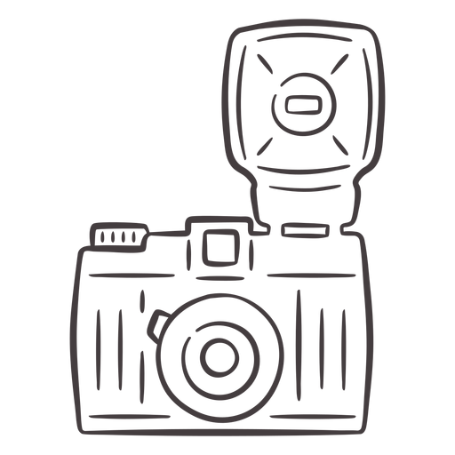 Flash Vintage Kamera Strich Symbol PNG-Design