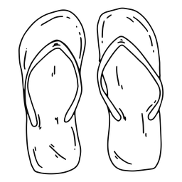 Flip Flops Stroke PNG & SVG Design For T-Shirts