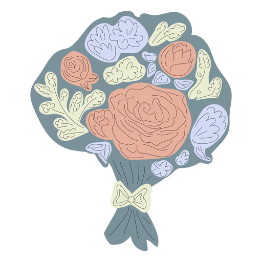 Blaue Hand des Blumenstrau?es gezeichnet PNG-Design